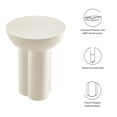 thumbnail image 2 of Caspian Round Concrete Side Table in White, 2 of 10