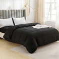 thumbnail image 5 of Solid Duvet Cover, Washed Cotton 173x229cm Single, Soft Brushed Fabric Bedding, Grey Beige Navy, 5 of 6