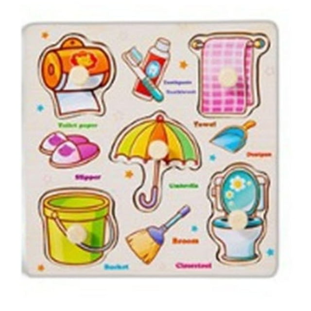 HWRETIE Wooden Alphabet Puzzle Board Cognitive Learning Tools
