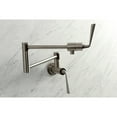 thumbnail image 3 of Kingston Brass KS4108ZL Silver Sage Two-Handle 1-Hole Wall Mount Pot Filler Faucet in Brushed Nickel, 3 of 8
