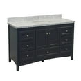 thumbnail image 3 of Abbey 60" Single Bathroom Vanity with Marine Gray Cabinet and Carrara Marble Top, 3 of 7