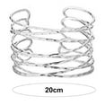 thumbnail image 5 of Tnobhg Women Arm Ring Open Adjustable Multi Layers Hollow Out Solid Color Polished Electroplated Stainless Lightweight Punk Hip Hop Cool Girl Arm Cuff Jewelry, 5 of 7