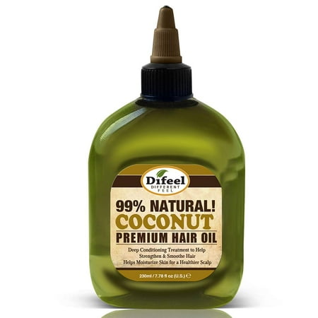 Difeel Premium 99% Natural Deep Conditioning Coconut Hair Oil 8 oz. - for Strong & Smooth Hair, Moisturizes Hair &