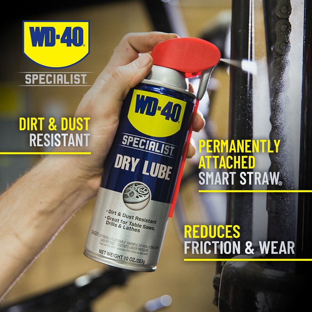 (3 pack) WD-40 Specialist Dry Lube Long-Lasting Lubricant Smart Straw Spray, 10 oz