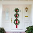thumbnail image 2 of Northlight Set of 3 Pre-Lit B/O Flocked Wreaths on Red Ribbon Christmas Decoration 6.5', 2 of 4