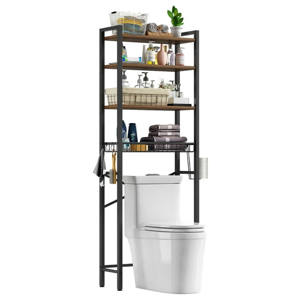 Kalrin Over The Toilet Storage, 4Tier Wooden Bathroom Organizer