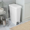 thumbnail image 4 of Sterilite 11 Gal Slim StepOn Handsfree Portable Wastebasket, White (4 Pack), 4 of 7