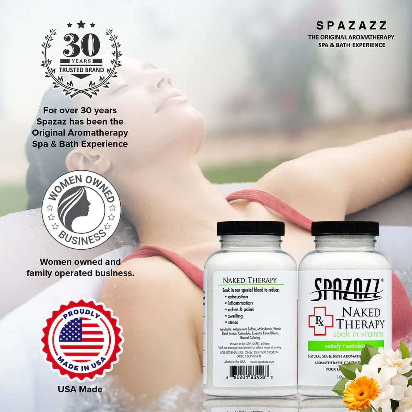 Spazazz Aromatherapy Spa and Bath Crystals - Naked Therapy 19oz (2 Pack)