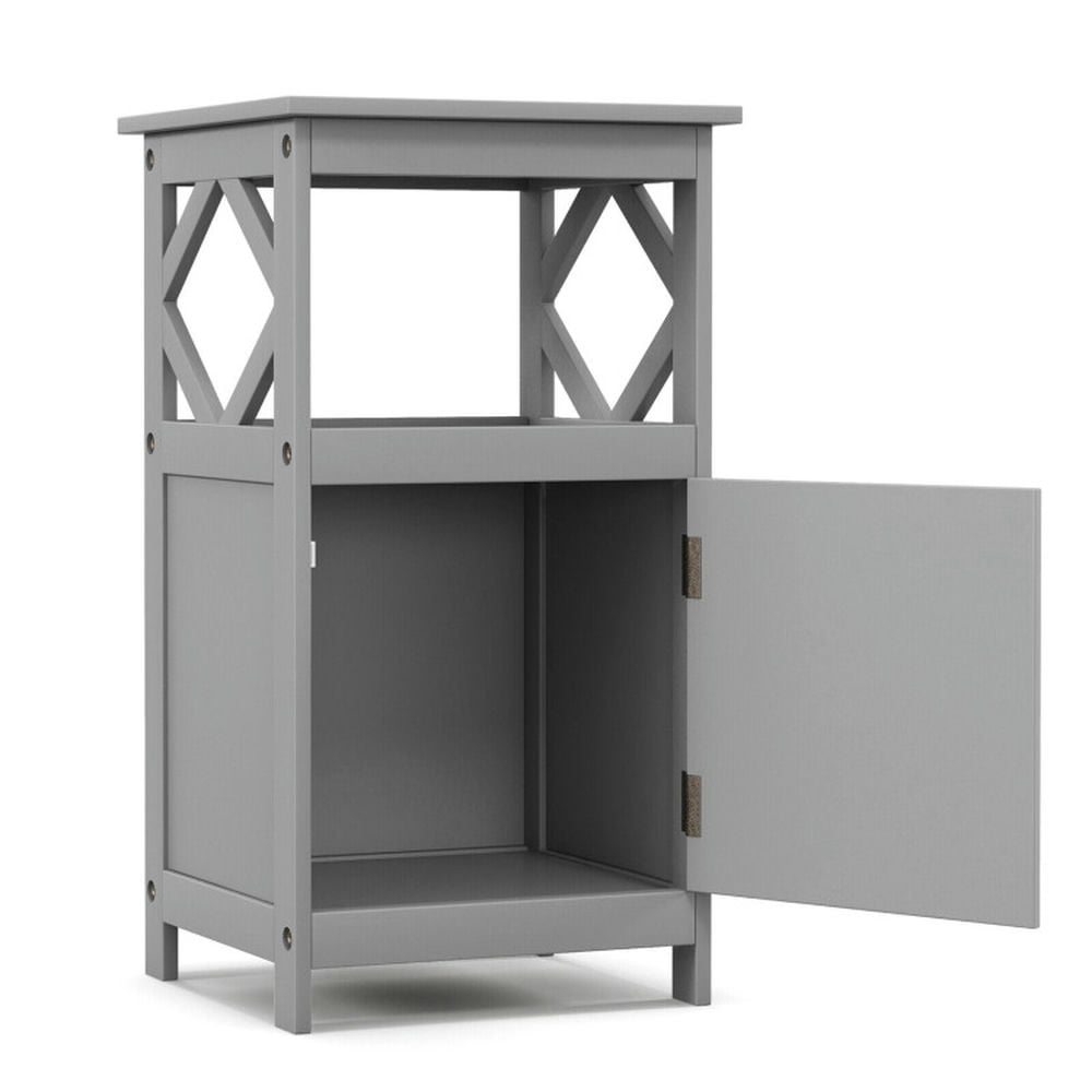 Finihen Bathroom Storage Cabinet, Bathroom Floor Cabinet, Bathroom Floor Cabinet Side Storage Organizer with Open Shelf and Single Door, for Bathroom, Living Room, Bedroom, Kitchen, Gray Finihen Bathroom Storage Cabinet, Bathroom Floor Cabinet, Bathroom Floor Cabinet Side Storage Organizer with Open Shelf and Single Door, for Bathroom, Living Room, Bedroom, Kitchen, Gray