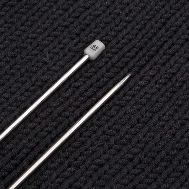 Aguja de tejer de un solo cabezal de acero inoxidable de 35 cm, aguja de tejer de un solo cabezal con enchufe, juego de herramientas para tejer suéteres de 11 pares