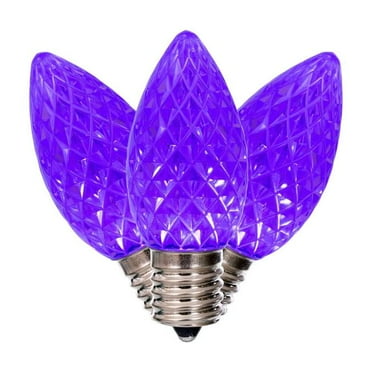 Vickerman XRETC906-25 C9 Faceted Purple Retro SMD Bulb - 25 Per Bag