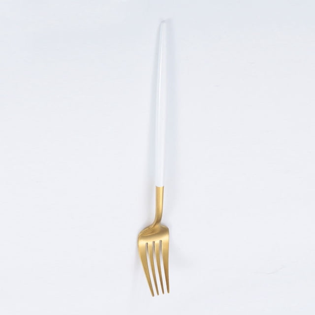 Nvzi 4Pcs Dinner Forks Stainless Steel Silverware Forks Modern Flatware Cutlery Forks-Gond White