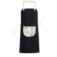 thumbnail image 1 of Blue Curacao Flower Paint Apron Bib Sarong Cooking Baking Kitchen Pocket Pinafore, 1 of 3