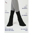 thumbnail image 4 of Hugh Ugoli Mid Ankle Diabetic Socks for Women, Soft Bamboo, Wide & Loose, Seamless Toe, 4 Pairs, Black, 4 of 6