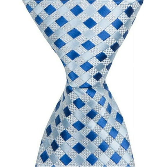 Matching Tie Guy 4113 B21 - 11 in. Zipper Necktie - Blue With Light Blue & Silver- 24 Month to 4T