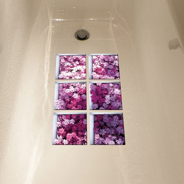 Greenadscape 6Ud Calcomanías Antideslizantes Para Bañeras Moradas En PVC Con 3D Decorativo