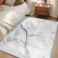 thumbnail image 4 of White Marble Area Rug 4x6 FT, Non Slip Kids Room Carpet, Modern Geometric Abstract Minimalist Crack Washable Soft Floor Carpet Non-Shedding Throw Rug for Dorm Kitchen Study Room Home Office Bedside, 4 of 9