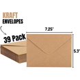 thumbnail image 2 of shiyou-- Kraft Envelopes, 39 Pack, 5 x 7 Inch, A7 Envelopes, Brown Envelopes, Card Envelopes, Kraft Paper Envelopes, Invitation Envelopes, Postcard Envelopes, 2 of 4