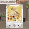 thumbnail image 3 of 11x16 Shadow Box Frame With Light  Memorial Display Case Shelves Drawer And Slot For Keepsakes Deep Wedding Flowers Bridal Memories Gifts White, 3 of 7
