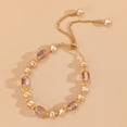 thumbnail image 4 of Fiaya Women French Retro Pearl Bracelet, 1Pc Freshwater Pearls Fortunate Stone Bracelets, Elegant Adjustable Chain Bracelets for Women Minimalist Designs, 4 of 8