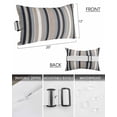 thumbnail image 3 of Pack of 2 Outdoor Lumbar Pillow Covers 12x20 Inch, Black Grey Brown Striped Waterproof Throw Pillow Covers Set, Modern Stripes Art Farmhouse Decorative Cushion Cases for Patio Porch Car, 3 of 7