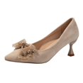 thumbnail image 1 of Zapatos de mujer 2023 primavera nueva moda Sexy Casual elegante viento puntiagudo tacones de aguja arco decorativo tacones altos Mujer Shoes37 Gao Jinjia LED, 1 of 2