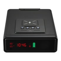 KFFKFF Gun Safe with Fingerprint, Password, and Key Access, Secure Drawer for Handguns and Magazines, Quick-Access Firearm Storage with Screen, Wireless Charging, Ideal for Desk or Nightstand Use