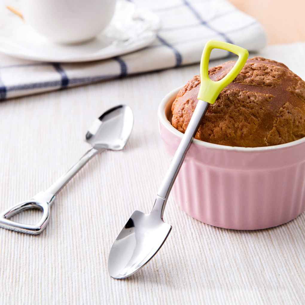 Shovel Shape Stainless Steel Coffee Tea Spoons Dessert Ice Cream Kitchen Cutlery 