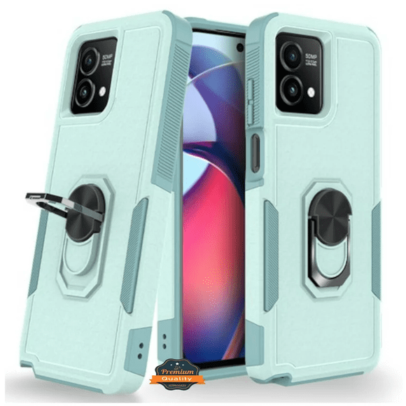 [PST] Motorola Moto G Stylus 5G 2023 Ring Case, Dual Layers Heavy Duty Magnetic Hard Kickstand Case with Ring Stand