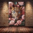 thumbnail image 4 of Mudket Framed Ready to Hang Pink Leopard Canvas Wall Art, Rose Floral Cheetah Print Room Decor, Animal Wall Art for Bedroom Living Room Bathroom Home Decor Romantic House Decor - 36"L x 24"W, 4 of 10