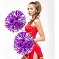 thumbnail image 4 of LINLIN Pom Poms Cheerleader 2 Pieces Metallic Cheerleading Pompons Flower Ball, Aerobics Cheerleading Pom Poms, for Sports Dance Cheerleading Pompons Plastic, 4 of 7