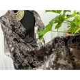 thumbnail image 6 of Burnout Dark Floral Decor Sheer Chiffon Elegant Scarf. Floral Wrap Floral fabric Charming floral design evening scarf Modern vintage|SOL24A228, 6 of 8