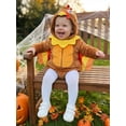 thumbnail image 6 of RUINIXCW Newborn Baby Girl Boy Thanksgiving Turkey Costume Infant Fall Winter Animal Cosplay Photoshoot Outfit Warm Fleece Long Sleeve Hooded Romper, 6 of 10