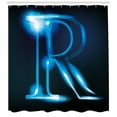 thumbnail image 3 of Ambesonne Letter R Shower Curtain, Futuristic Design R, 69"Wx75"L, Blue Black, 3 of 3