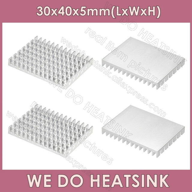 30*40*5mm Sans Ou avec Coussinet Thermique Aluminium Refroidisseur de Dissipateur Thermique Radiateur Refroidissement pour Raspberry Pi 4 Modèle B CPU Blanc Sans Coussinet 8 Pcs