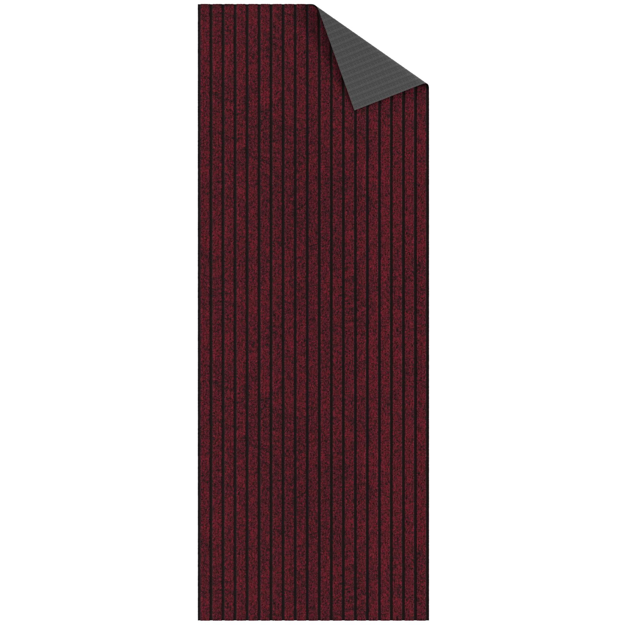 Ottomanson Non-Slip Hallway Runner Rug 2' x 16' Indoor/Outdoor Custom Size Utility Carpet for Garage, Red Ribbed