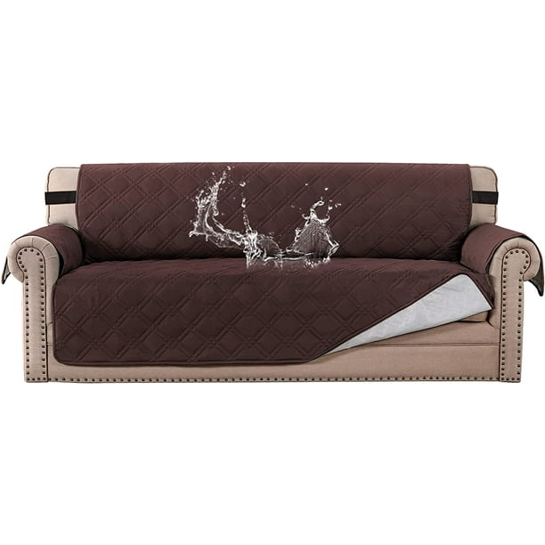 100 Waterproof Sofa Protector Cover Couch Covers For Dogs Pets 3 Cushion Leather Slipcovers With Non Slip Backing Seat Width 68 Chocolate Com Waterproof Sofa Protector Cover Couch, How To Protect Leather Sofa From Pets
