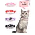 thumbnail image 2 of Breakaway Cat Collars with Bell,Adjustable Safe Kitten Collar,Cat Collars for Girl Cats with Rhinestone Soft Velvet, 2 of 7