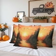 thumbnail image 6 of Outdoor Waterproof Pillow Covers Gradient Orange Sky Sunset Throw Cushion Case，Retro Abstract Forest Pillowcase for Bed,Sofa,Couch, Patio Furniture, 18x18 in, 2Pack Decorative Pillows, 6 of 9