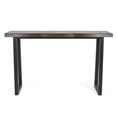thumbnail image 2 of Pemberly Row Table de Bar Moderne en Bois Massif Cerisier et Ébène avec Bord Vivant, 2 of 8
