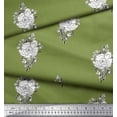 thumbnail image 3 of Soimoi Japan Crepe Satin Fabric Leaves & Floral Block Print Fabric by The Yard 42 Inch Wide, 3 of 3