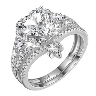 Gift Heart Pendant 0.2Ct Round Cut Pass Moissanite 14K  2.2ct Moissanite Heart Necklace, 925 Sterling Silver, Engraved I LOVE YOU Gift main image 1