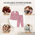 thumbnail image 6 of KLL Cute Cartoon Zebra Print Women's Long Sleeve Pajamas with Pants Sleepwear Loungewear 2 Set-Large, 6 of 7