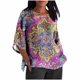 thumbnail image 1 of Mujeres 3/4 Manga Tops Y Blusas de Impresión Suelta Camisa Cortada, Casual Cuello Redondo Blusa para la Primavera Y el Verano, 1 of 5