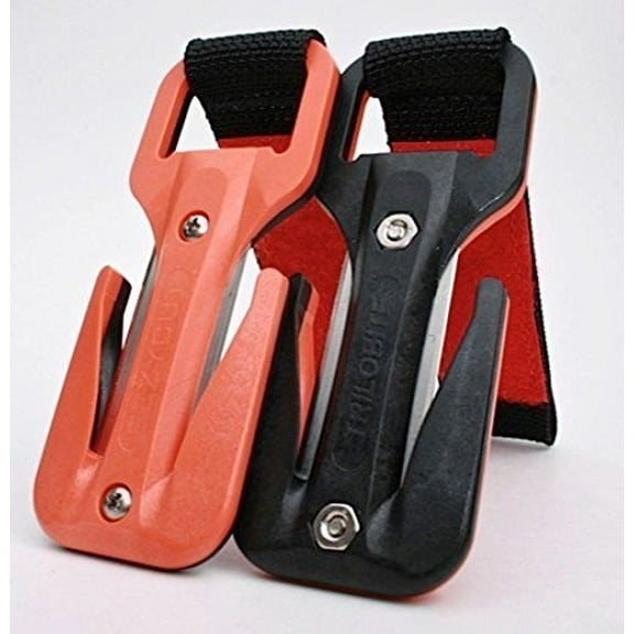 Eezycut Orange/Black (Orange Ninja) Trilobite Knife w/ Black Velco & Pouch (Flexi Pouch)