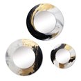 thumbnail image 2 of Designart "Alchemical Essence Abstract in Gold and Black" Abstract Round Mirror Set of 3 - Modern Gold Round Office Wall Mounted Mirror Set, 2 of 5