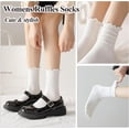 thumbnail image 2 of YooGuoGuo Womens Ankle Socks Ruffle Cotton Cute Frilly Trim Breathable Crew Ruffled Socks 6 Pack, 2 of 7