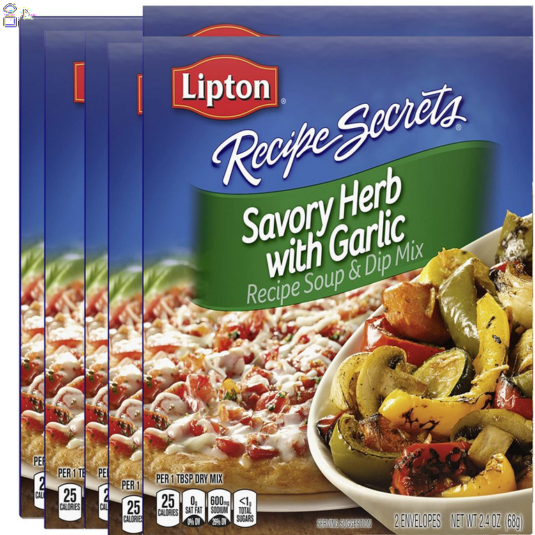 Lipton Recipe Secrets Soup and Dip Mix for a Delicious Meal Savory Herb  with Garlic Great with Your Favorite Recipes, Dip or Soup Mix 2.4 Ounce  (Pack