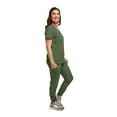 thumbnail image 2 of Womens 7 Pocket Scrub Set V-Neck Top and Jogger Pant Medical Nursing Uniform, 2 of 7