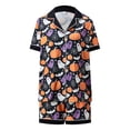 thumbnail image 2 of Halloween Matching Family Pajamas Set Pumpkin Ghost Print Short Sleeve Tops and Shorts PJS Set, 2 of 9
